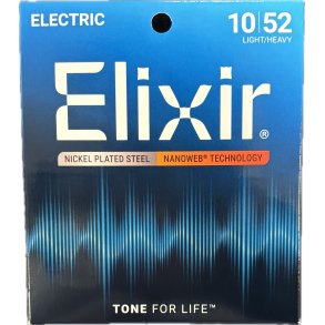 Elixir Nanoweb Electric 10/52 Light-Heavy, Nickel Plated Steel
